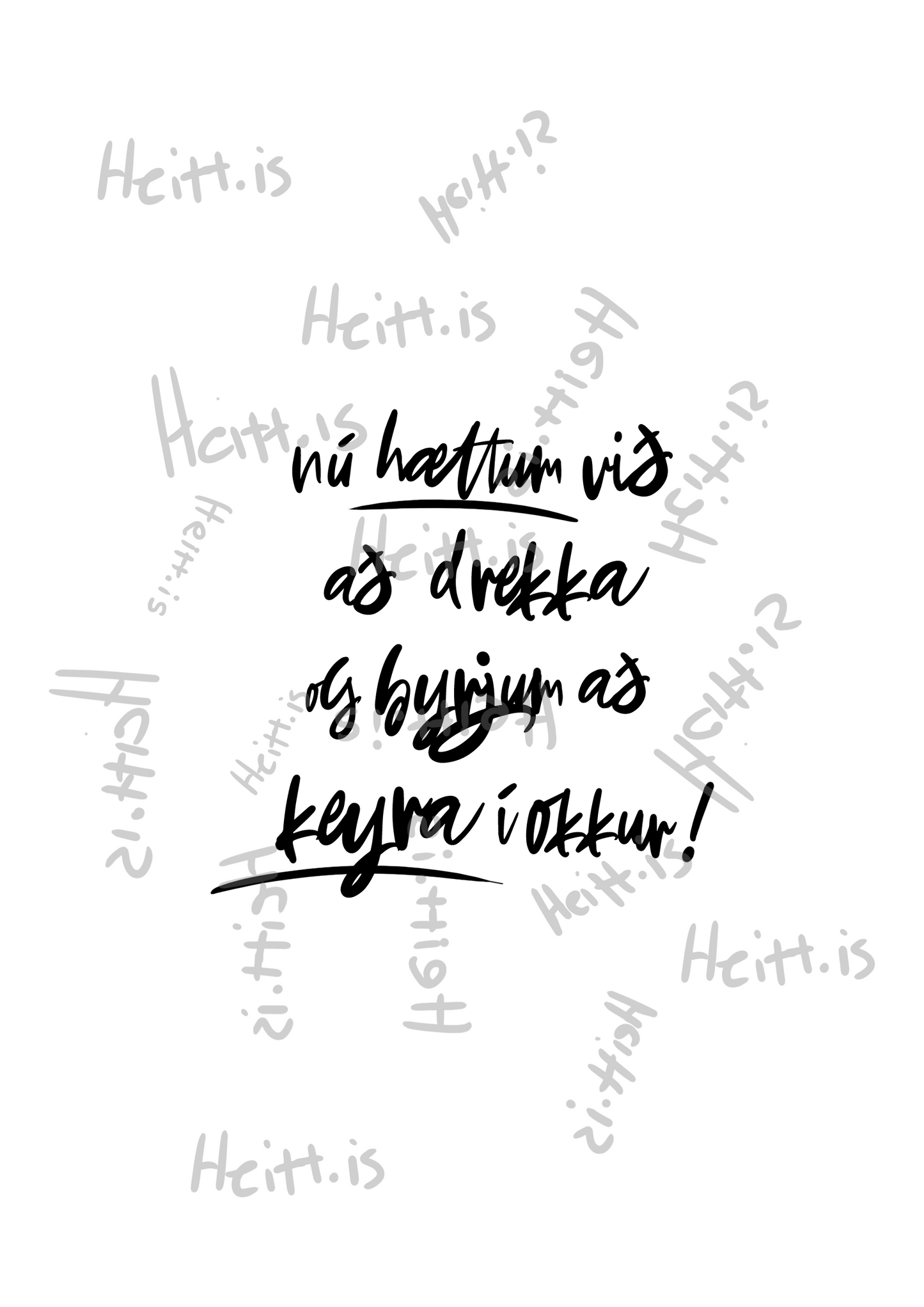 Nú hættum við að drekka og byrjum að keyra í okkur!